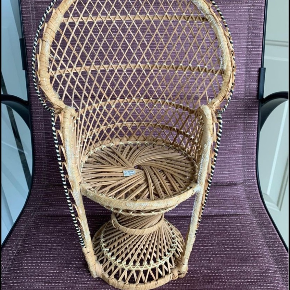 Mini peacock chair/plant stand